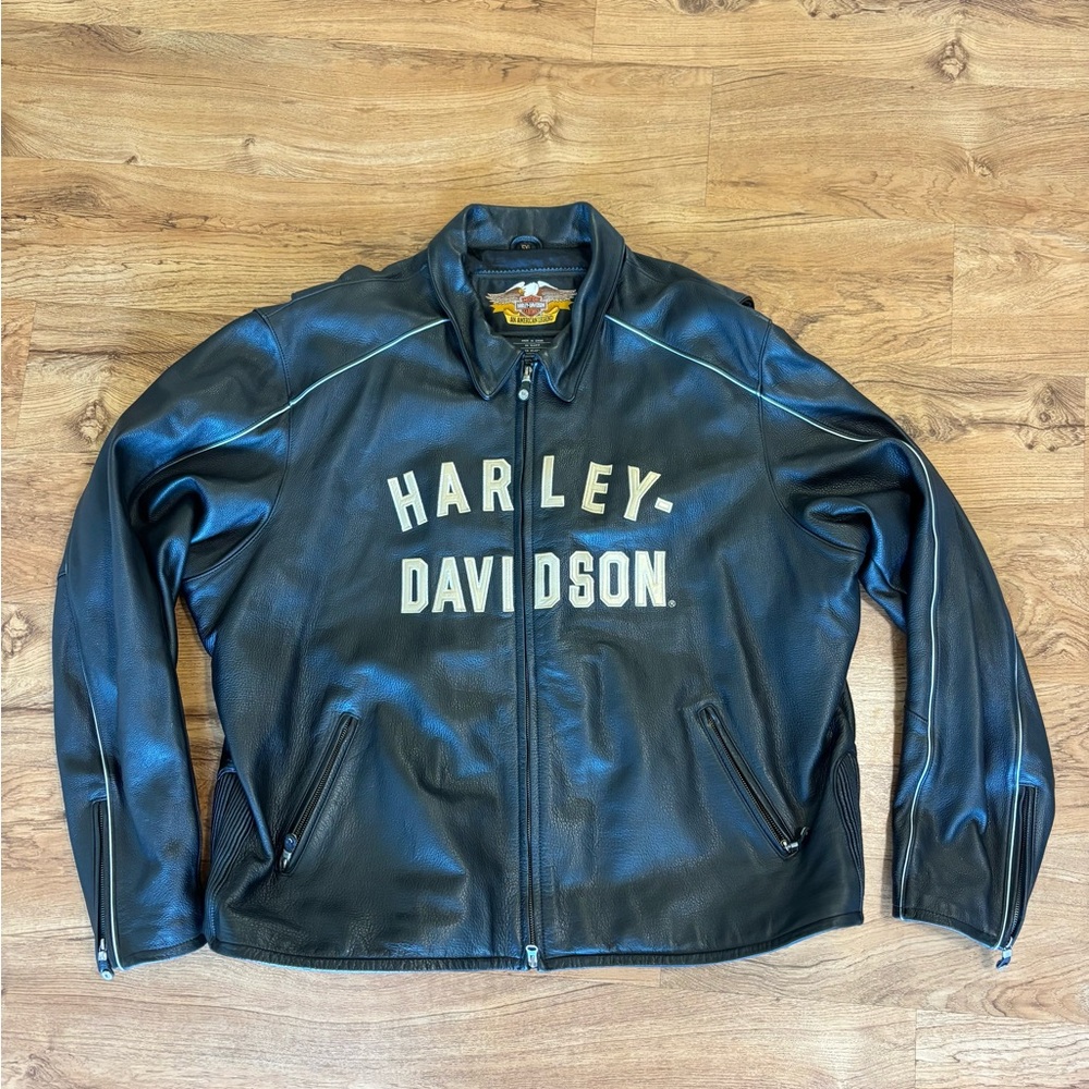Harley Davidson Men’s 100th Anniversary Black Leather Jacket
